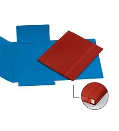 56637 - CARTELLINA 3 LEMBI C/ELASTICO FIBRONE 27X37CM ROSSO 75 CDG - Conf. da PZ. 5