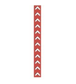 90814 - Segnale autoadesivo per pavimenti 100x10cm con fondo rosso e frecce - Conf. da PZ. 1
