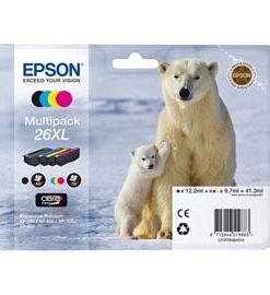 EPST26364010 - MULTIPACK 26XL N.4 CARTUCCE SERIE 26XL/ORSO POLARE NERO CIANO MAGENTA GIALLO - Conf. da PZ. 1