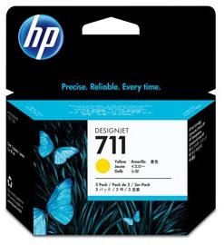 HPCZ136A - SCATOLA CON 3 CARTUCCE D'INCHIOSTRO HP 711DA 29 ML GIALLO - Conf. da PZ. 1