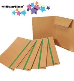 STL6100 - CARTELLINA 3 LEMBI 25X35CM CARTONE FSC C/ELASTICO PIATTO 20mm STARLINE - Conf. da PZ. 5