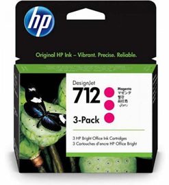 HP3ED78A - Confezione da 3 cartucce HP di inchiostro magenta DesignJet HP 712 da 29 ml - Conf. da PZ. 1